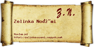 Zelinka Noémi névjegykártya